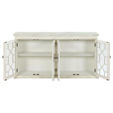 Kiara White 4-Door Accent Cabinet with Adjustable Shelves