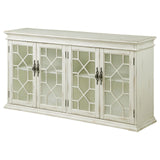 Kiara White 4-Door Accent Cabinet with Adjustable Shelves