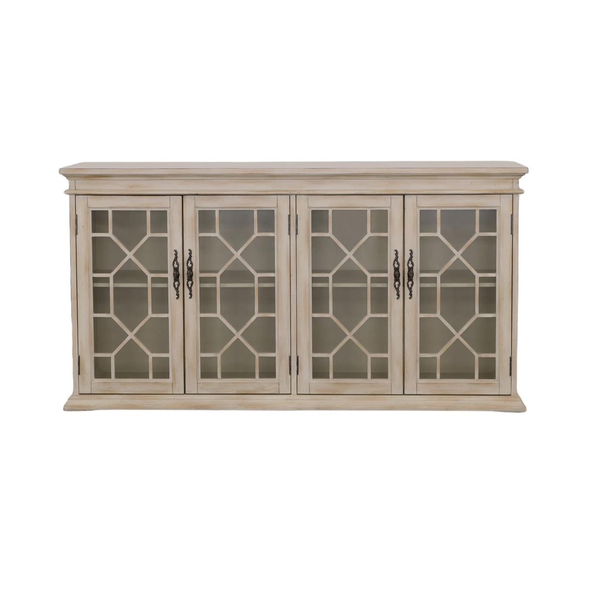 Kiara Light Honey Glass Door Accent Cabinet