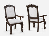 Kiera Coffee Brown and Beige Arm Chair, Set of 2 by Crown Mark at Eve Furniture