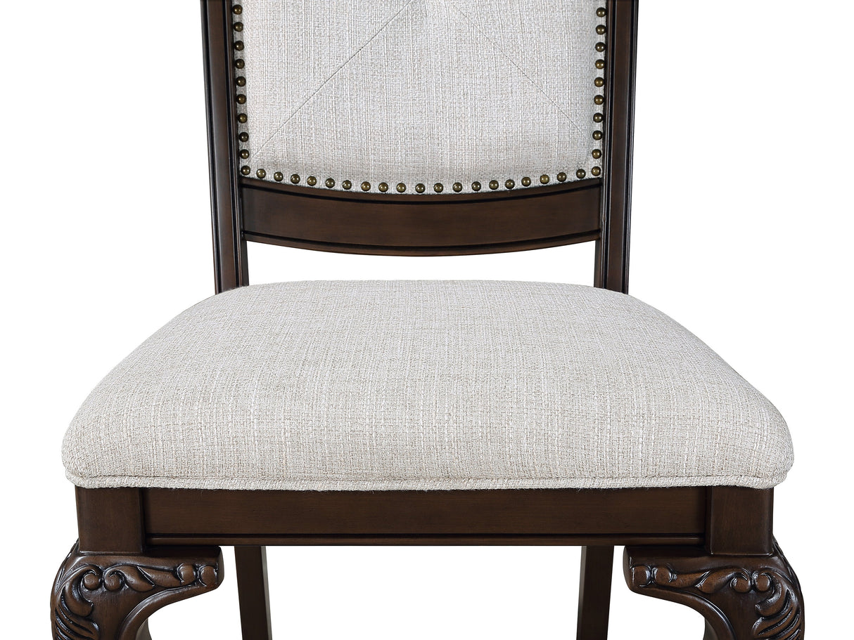 Kiera Coffee Brown and Beige Side Chair, Set of 2 by Crown Mark at Eve Furniture