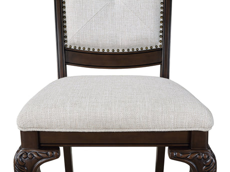 Kiera Coffee Brown and Beige Side Chair, Set of 2 by Crown Mark at Eve Furniture