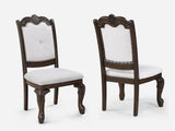 Kiera Coffee Brown and Beige Side Chair, Set of 2 by Crown Mark at Eve Furniture