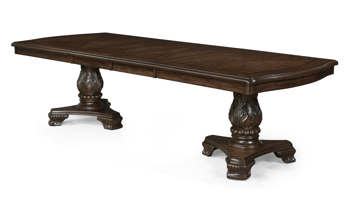 Kiera Coffee Brown Formal Extendable Dining Set by Crown Mark at Eve Furniture