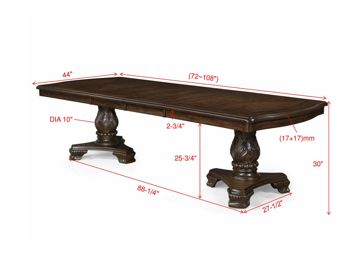 Kiera Coffee Brown Formal Extendable Dining Set by Crown Mark at Eve Furniture