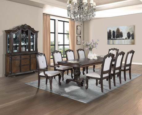 Kiera Coffee Brown Formal Extendable Dining Set by Crown Mark at Eve Furniture