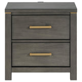 Kieran 2-drawer Nightstand Bedside Table Grey