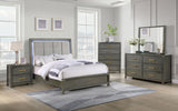 Kieran Grey 5-Piece California King Bedroom Set with Upholstered LED Headboard