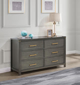 Kieran 6-drawer Bedroom Dresser Grey