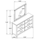 Kieran Grey 6-Drawer Bedroom Dresser with Mirror