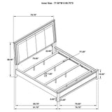 Kieran California King Panel Bed with Upholstered LED Headboard Grey