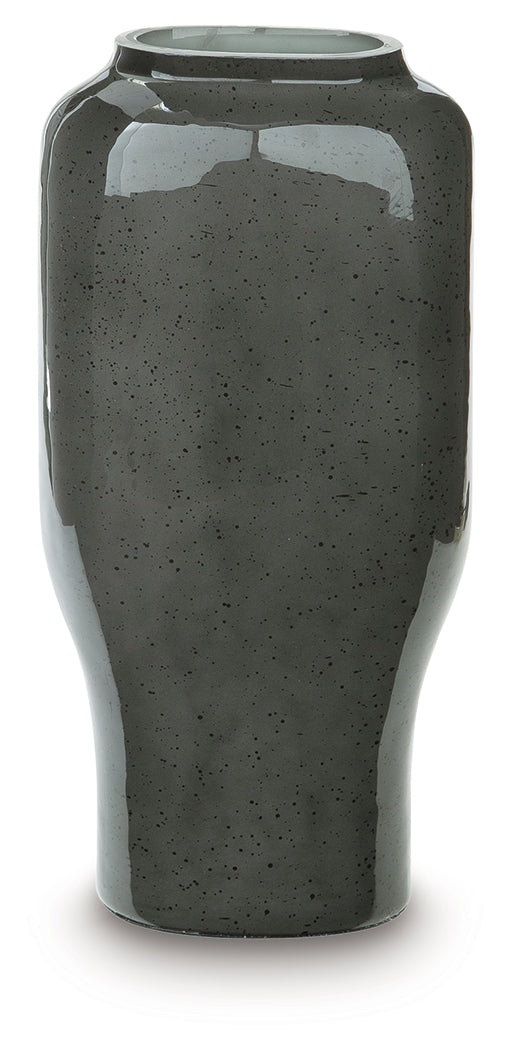Kierlain Gray/Black Vase by Ashley at Eve Furniture