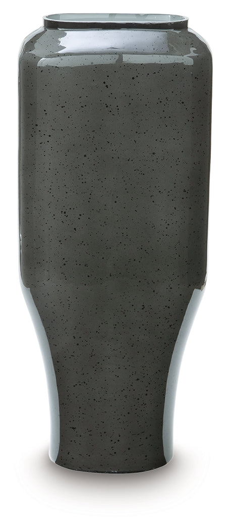 Kierlain Gray/Black Vase by Ashley at Eve Furniture