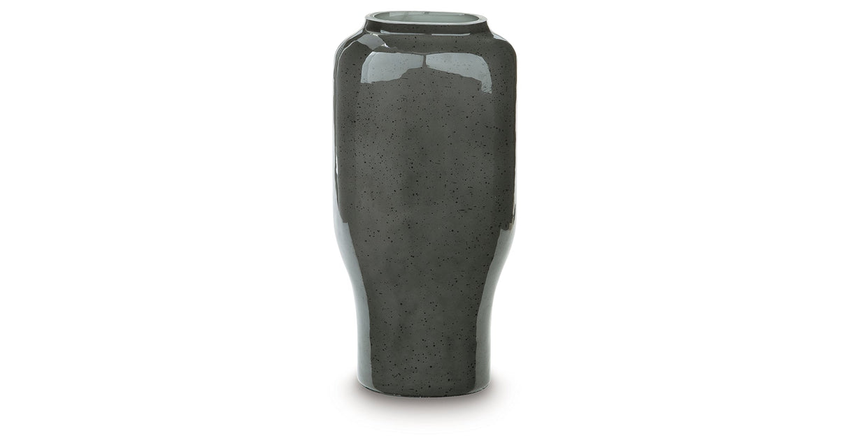 Kierlain Gray/Black Vase by Ashley at Eve Furniture