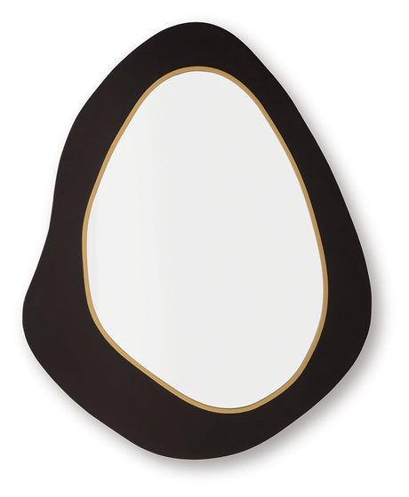 Kierlock Black/Gold Finish Accent Mirror by Ashley at Eve Furniture