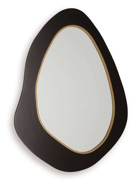 Kierlock Black/Gold Finish Accent Mirror by Ashley at Eve Furniture