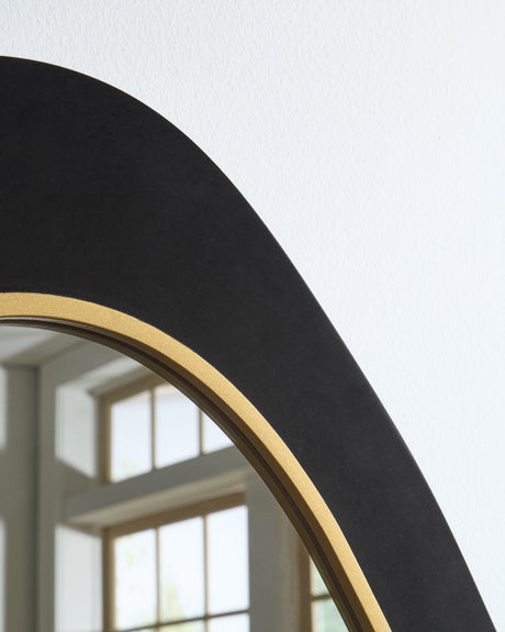 Kierlock Black/Gold Finish Accent Mirror by Ashley at Eve Furniture