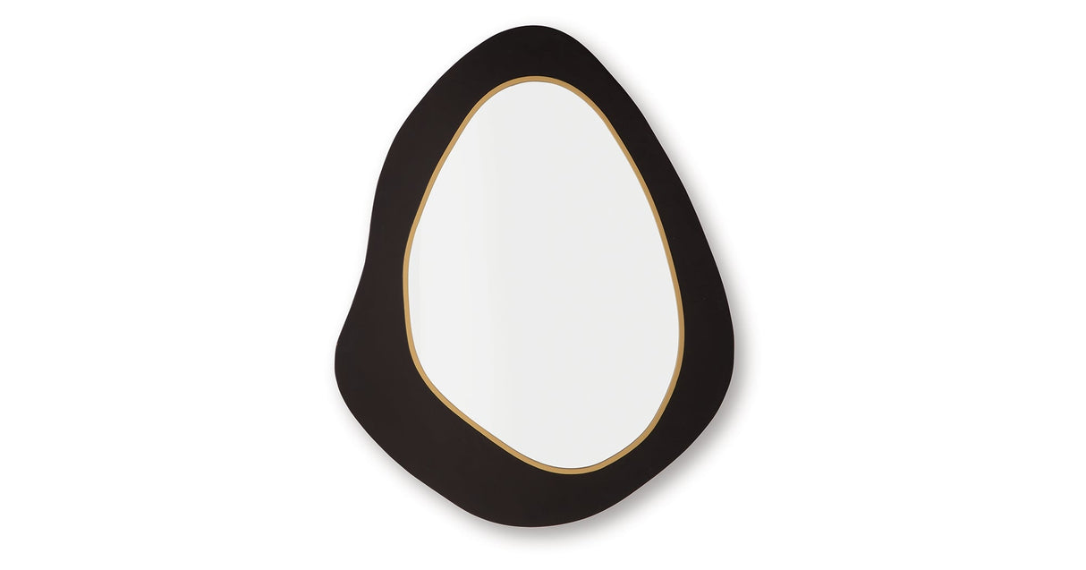 Kierlock Black/Gold Finish Accent Mirror by Ashley at Eve Furniture