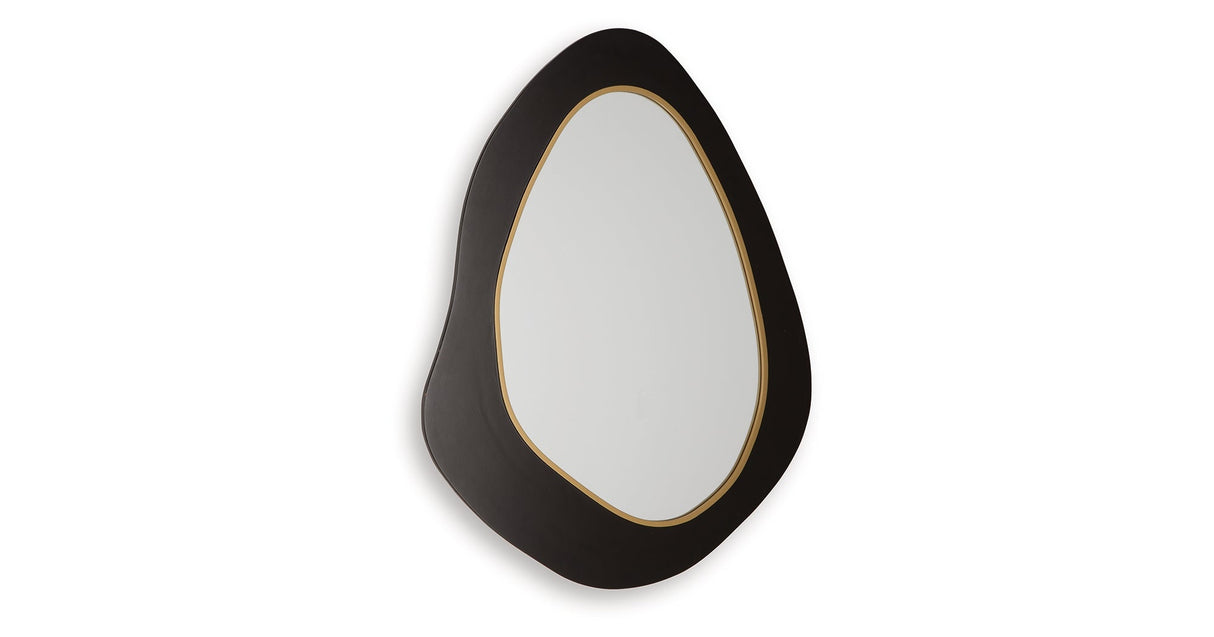 Kierlock Black/Gold Finish Accent Mirror by Ashley at Eve Furniture
