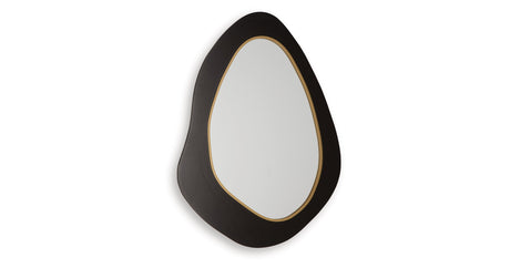 Kierlock Black/Gold Finish Accent Mirror by Ashley at Eve Furniture