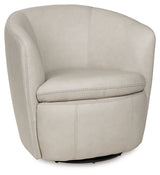 Kierreys Bone Swivel Accent Chair by Ashley at Eve Furniture