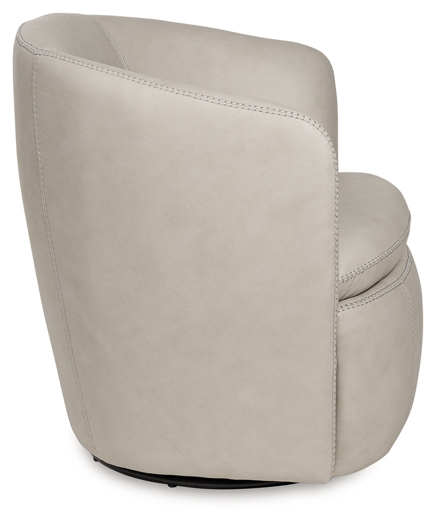 Kierreys Bone Swivel Accent Chair by Ashley at Eve Furniture