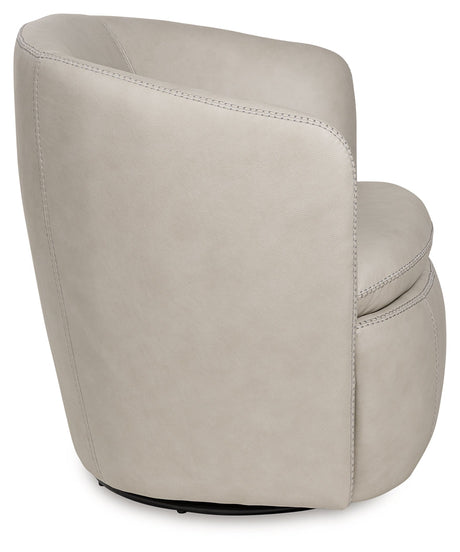 Kierreys Bone Swivel Accent Chair by Ashley at Eve Furniture