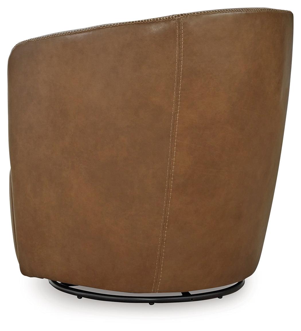 Kierreys Caramel Swivel Chair by Ashley at Eve Furniture