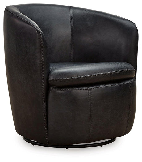 Kierreys Midnight Swivel Chair by Ashley at Eve Furniture
