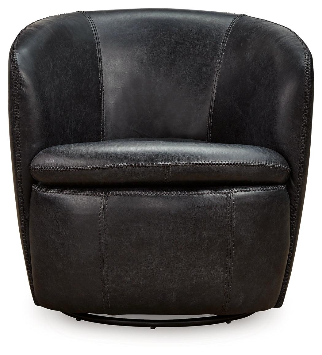 Kierreys Midnight Swivel Chair by Ashley at Eve Furniture
