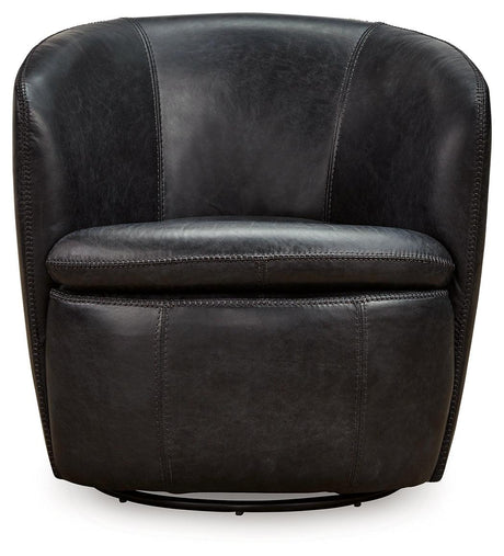 Kierreys Midnight Swivel Chair by Ashley at Eve Furniture