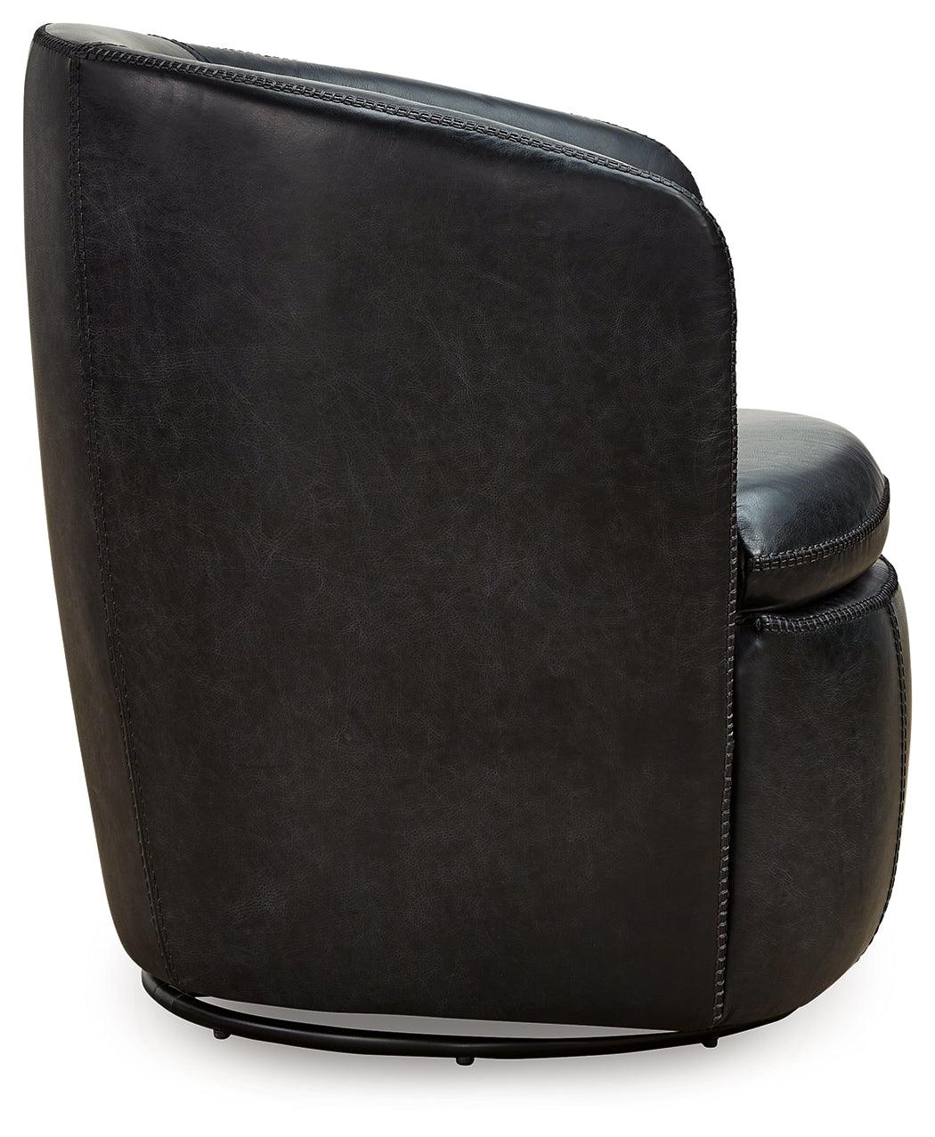 Kierreys Midnight Swivel Chair by Ashley at Eve Furniture