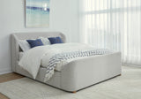 Kiki Upholstered Eastern King Platform Bed in Cotton Ball Boucle by Modus Furniture at Eve Furniture