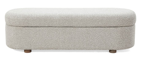 Kiki Upholstered Hinged Storage Bench in Cotton Ball Boucle by Modus Furniture at Eve Furniture