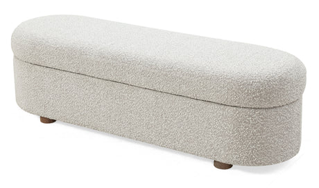 Kiki Upholstered Hinged Storage Bench in Cotton Ball Boucle by Modus Furniture at Eve Furniture