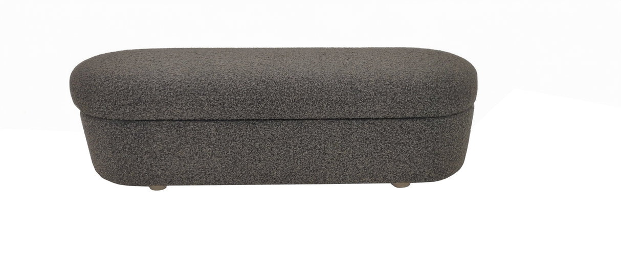 Kiki Upholstered Hinged Storage Bench in Pumpernickel Boucle by Modus Furniture at Eve Furniture