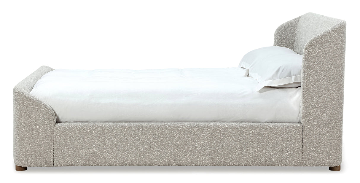 Kiki Upholstered Queen Platform Bed in Cotton Ball Boucle by Modus Furniture at Eve Furniture