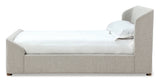 Kiki Upholstered Queen Platform Bed in Cotton Ball Boucle by Modus Furniture at Eve Furniture