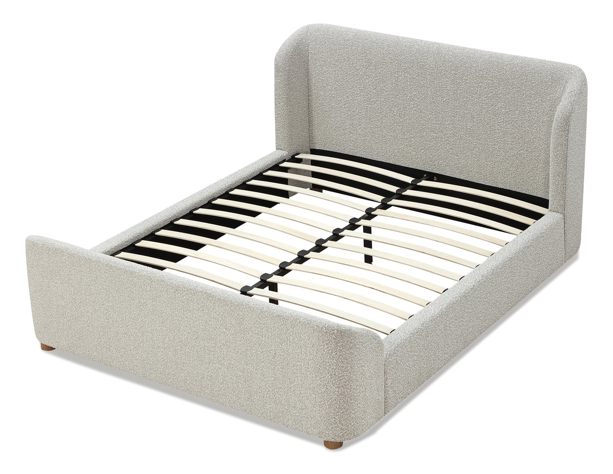 Kiki Upholstered Queen Platform Bed in Cotton Ball Boucle by Modus Furniture at Eve Furniture
