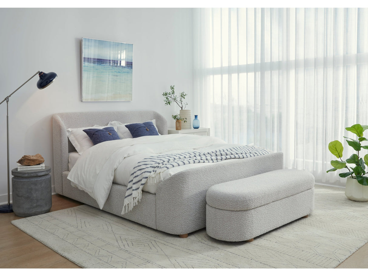 Kiki Upholstered Queen Platform Bed in Cotton Ball Boucle by Modus Furniture at Eve Furniture