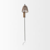 Kiley Brown Woven Shade W/Black Metal Wall Sconce by Mercana at Eve Furniture