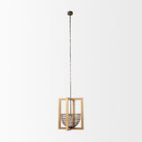 Kiley Warm Wood Basket Lantern Pendant Light by Mercana at Eve Furniture
