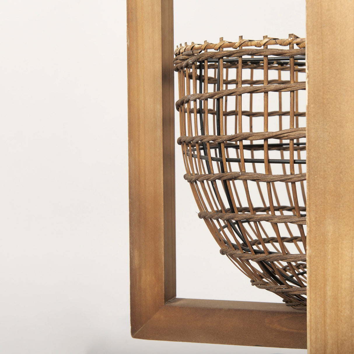 Kiley Warm Wood Basket Lantern Pendant Light by Mercana at Eve Furniture