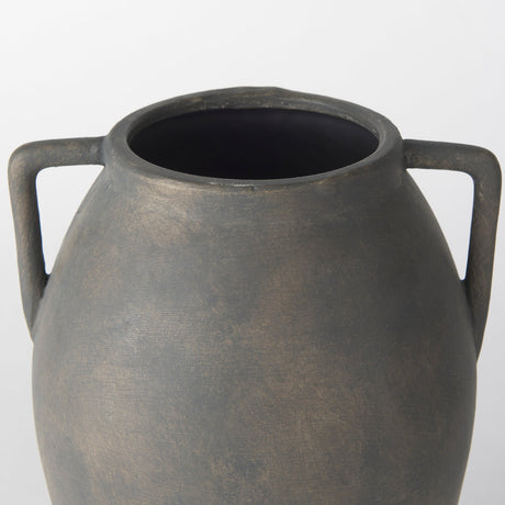 Kilian Medium Brown-Gray Double Ear Vase by Mercana at Eve Furniture
