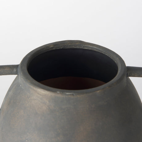 Kilian Medium Brown-Gray Double Ear Vase by Mercana at Eve Furniture