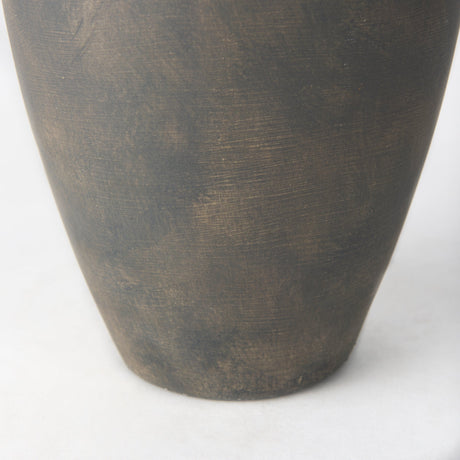 Kilian Medium Brown-Gray Double Ear Vase by Mercana at Eve Furniture