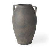 Kilian Medium Brown-Gray Double Ear Vase by Mercana at Eve Furniture