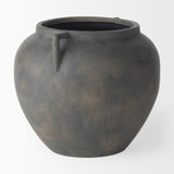 Kilian Short Brown-Gray Double Ear Vase by Mercana at Eve Furniture