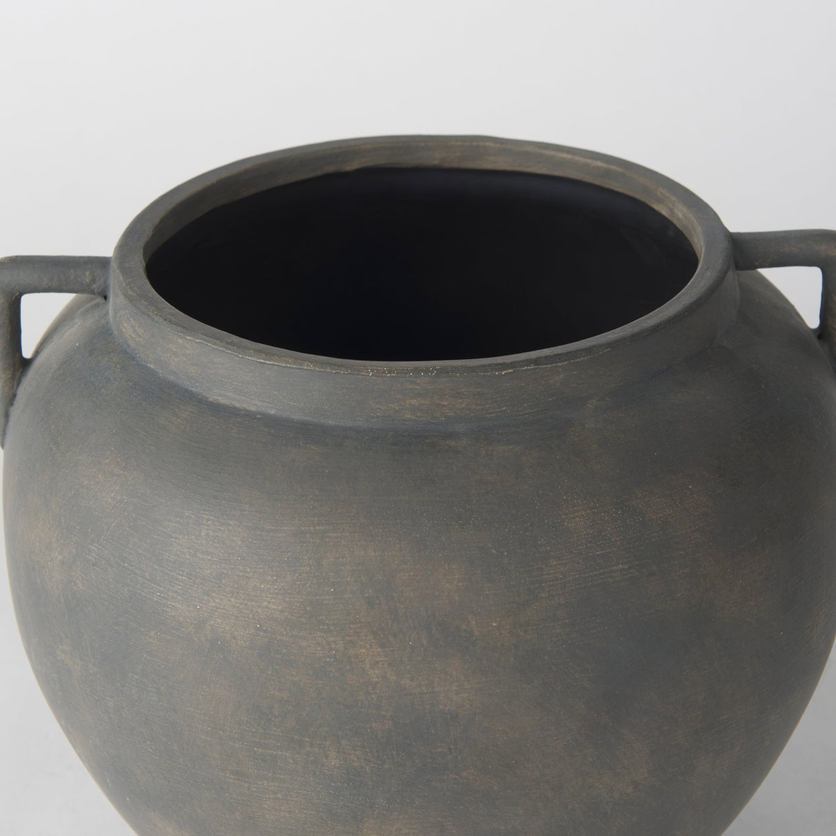 Kilian Short Brown-Gray Double Ear Vase by Mercana at Eve Furniture