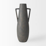Kilian Tall Matte Brown-Gray Double Ear Vase by Mercana at Eve Furniture